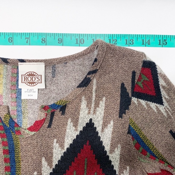 Rod’s True Western Aztec Flutter Sleeve Top - Size S - Picture 6 of 7